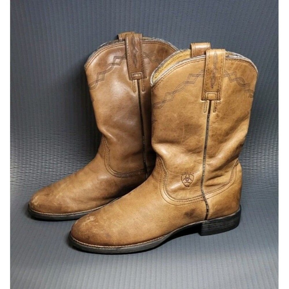 ARIAT #10005967 Heritage Roper Western Work Riding Boots Mens Sz 8B Brown